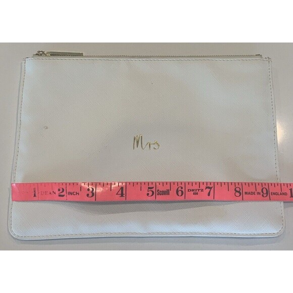 KATIE LOXTON BRIDAL PERFECT POUCH 'Mrs.' White And Gold Cosmetics Bag Wedding - Picture 2 of 5